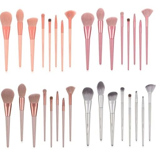 8pcs Natural Hair Makeup Brushes Set Professional Foundation Blushes Eyeshadow Eyebrow Blending Brush Tools Maquillaje