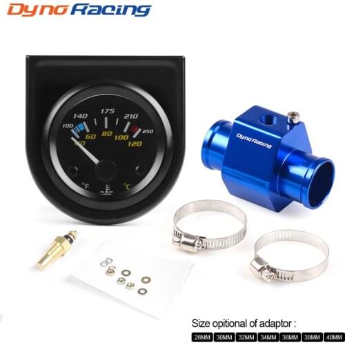 2'' 52MM White Led Water Temperature Gauge 40-120 Celsius/100-250 Fahrenheit With Water Temp Joint Pipe Sensor Adapter 1/8NPT