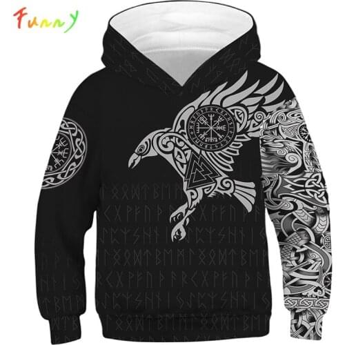 2020 Spring Fashion Kids Hoodie Viking Toddler Sweatshirt Hooded Funny Long Sleeve Hoodies Girls Boys Clothes Sweat Enfant Fille