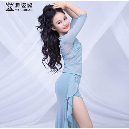Children Belly Dance Costume top& Long Skirt Oriental Indian Dancing Wear belly dance skirt set 506