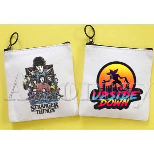 Stranger Things Canvas Coin Purse Coin Purse Collection Canvas Bag Small Wallet Zipper Key Bag Hand Gift