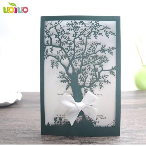 INC116 Active sweet 16 birthday invitation card tree design folk art wedding invitation card