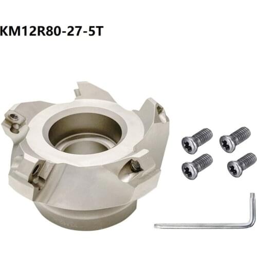 KM12R80-27-5T seht1204 carbide tight insertion fast feed cutter end mill machining slab face cutter