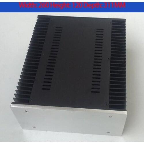 KYYSLB 260*120*311mm 2612 All Aluminum Class A Amplifier Chassis Box House DIY Enclosure with Foot Screw Amplifier Case Shell