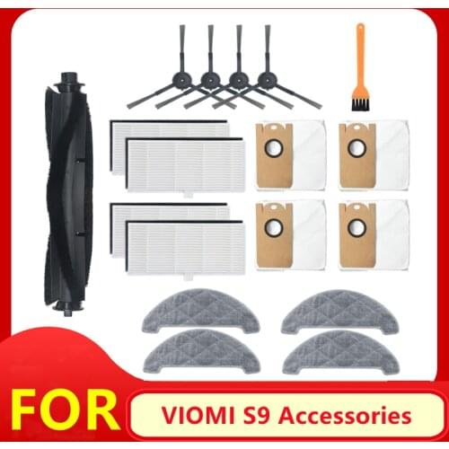 Main Brush Dust Bags Colletion Mop Cloth Side Brush Hepa Filter Parts For XIAOMI VIOMI S9 Robot Vacuum Cleaner Accessories