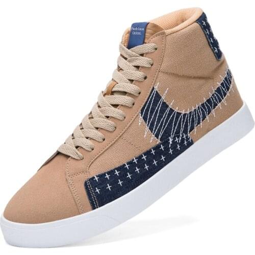 New Quality 2021 Spring Shoes Men High Top Mens Sneakers Men Autumn Canvas Casual Zapatos Outdoor Couple Ankle Botas Dress Flat