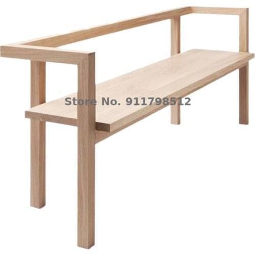 New Chinese solid wood bench with backrest Simple long bench home living room bench dining room stool door shoe replacement stoo