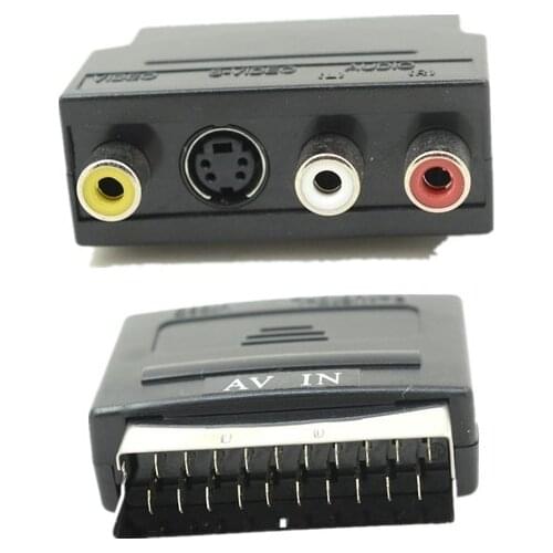 20Pin SCART Convert to 3 RCA Audio Video AV Input Port Converter TV Adaptor A1417 Scart to 3RCA adapter RC-115
