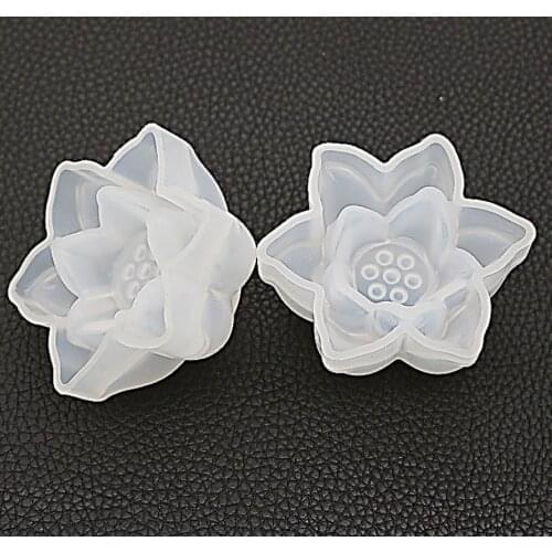 Transparent Silicone Mould Dried Flower Resin Decorative Craft DIY Three-dimensional lotus Mold epoxy resin molds for jewelry