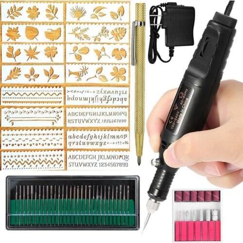 New Electric Engraver Pen,Engraving Tool Kit for Metal Glass Stones Ceramic Plastic Wood Jewelry with Polishing Head,Scriber Etc