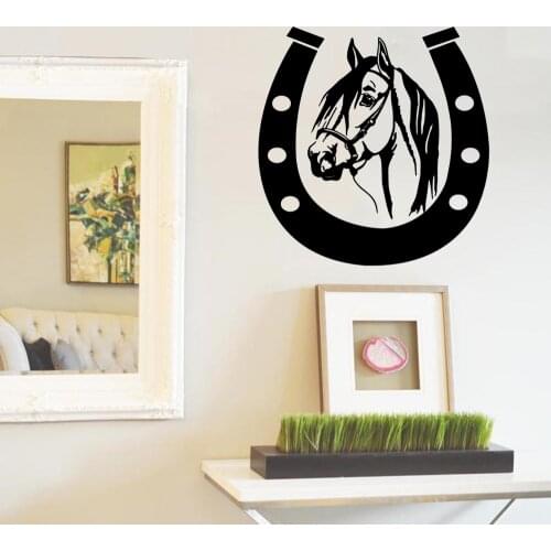 Self-adhesive Animal Sticker Horse Shoe Horse Head Western Bedroom living Room Mural DIY Wall Vinyl Decal Home Decor Q199