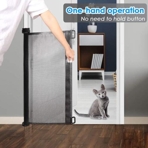 Folding Breathable Pet Barrier Fences Portable Mesh Dog Gate Pet Separation Guard Isolated Fence Dogs Baby Indoor Safety Fence