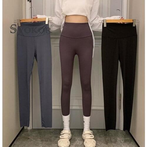 SVOKOR Fitness Sports Warm Leggings Ladies Plus Velvet Thick High-Waist Leggings Skinny Stretch Sexy Pants Black Bottom Pants