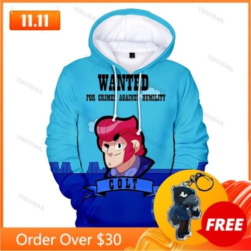 Colt Shooting Game 3d Sweatshirt Browlerss Boys Girls Tops Hoodies Teen Clothes Shark Star, Childrens Wear Kids Hoodie