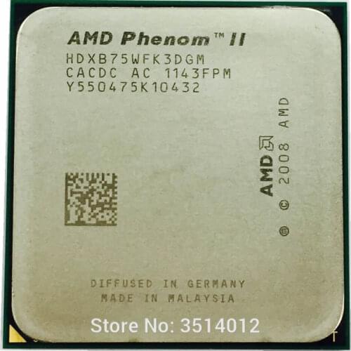 AMD Phenom II X3 B75 3.0 GHz Triple-Core CPU Processor HDXB75WFK3DGI /HDXB75WFK3DGM Socket AM3