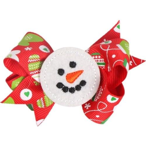 Christmas hair clip for girl Christmas Bowknot Hairpin Kids Festival Head Decoration Hair Accessories For Party