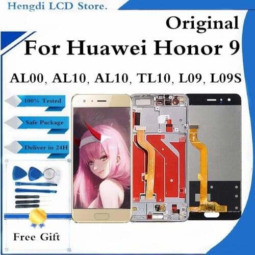 Original For Huawei Honor 9 Honor9 LCD Display Touch Screen Digitizer For Huawei Honor 9 LCD With Frame Screen Replace Part