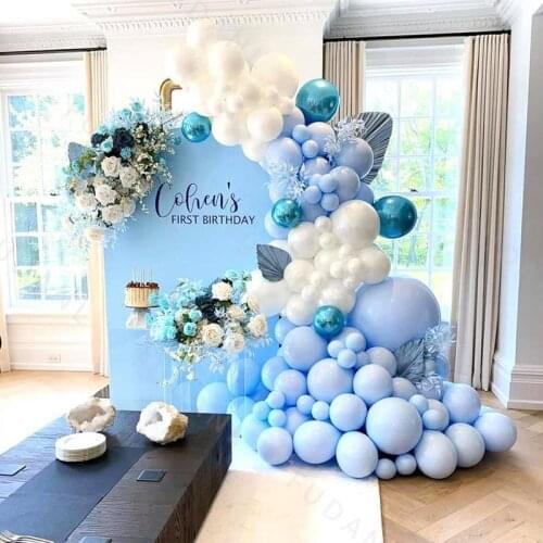 138pcs Macaron Blue Arch Garland Kit Balloon Set For Wedding Birthday Baby Shower Balloons DIY Party Decoration Supplies Globos