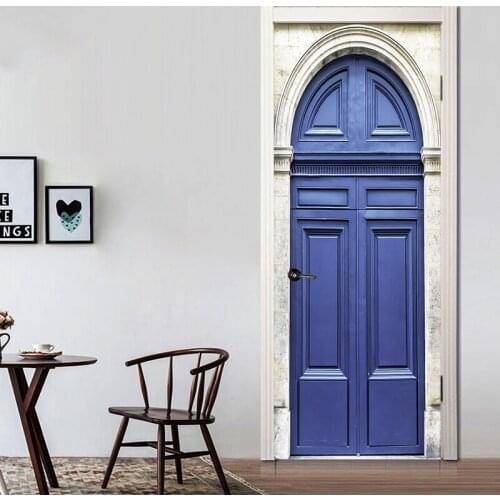 3D Effect Iron Police Offic Door Sticker Wallpaper Children Kids Bedroom Door Sticker Living Room Glass Home Mural Decor Decal