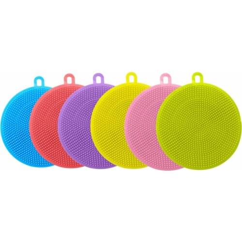 6pcs/set Silicone Cleaning Brush Dishwashing Sponge Multi-functional Fruit Vegetable Cutlery Kitchenware Brushes Kitchen Tools