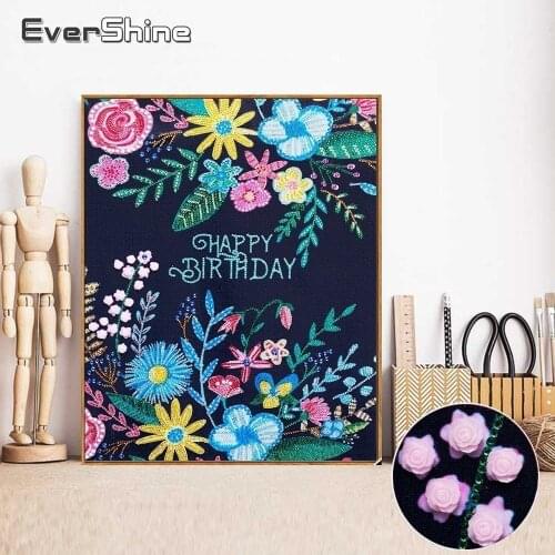 EverShine Diamond Embroidery Flowers Special Shape Diamond Painting Cartoon Picture Rhinestone Diamond Mosaic Cross Stitch