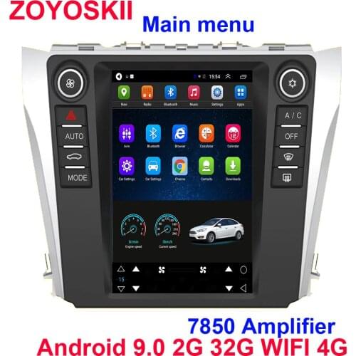 Android 9.0 os 10.4 inch vertical Tesla style CAR Radio GPS bluetooth Navigation player WIFI 4G For Toyota Camry 2012-2017