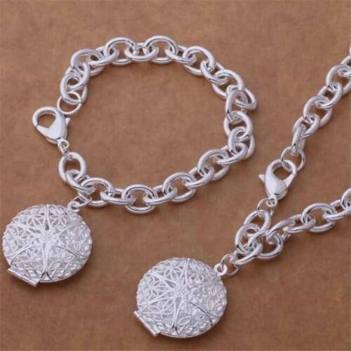 AS392 Hot Sale Silver Plated Color Jewelry Sets For Women Wholesale High Quality Classic Bracelet Necklace