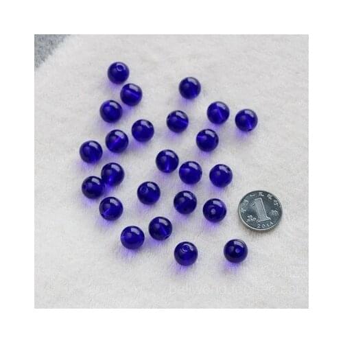 Free shipping 100pcs/lot 10mm dark blue Perforated glass beads curtain accessories lighting accessories glass beads