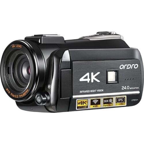 4K digital video camera night vision Camcorder with hotshoe support microphone infrared camera