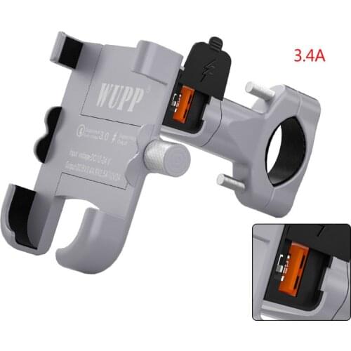 DC12-24V Universal Waterproof Motorcycle Smart Phone Navigation Mount Holder Stand QC 3.0 USB Quick Charger Power Adapter