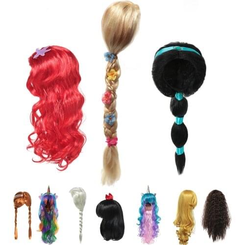 Kids Girl Cosplay Wig Princess Elza Ana Children Snow White Tangled Hair Braid Wigs Girls Princess Wig for Party