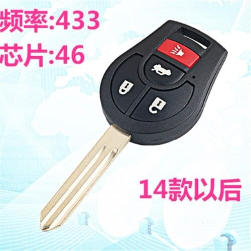 DAKATU 3+1 4 Button Remote Car Key 433MHZ ID46 For Nissan March Sunny Keyless Entry ID46 Chip Fob Transmitter