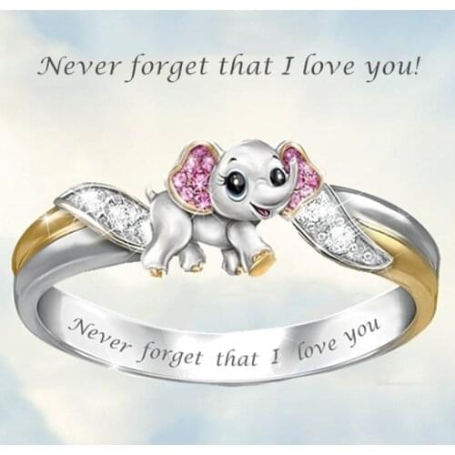 DoreenBeads Fashion Animal Bee Elephant Rings For Women Girl Accessories Two-tone Dripping ring Party Jewelry Charms Gift,1 PC