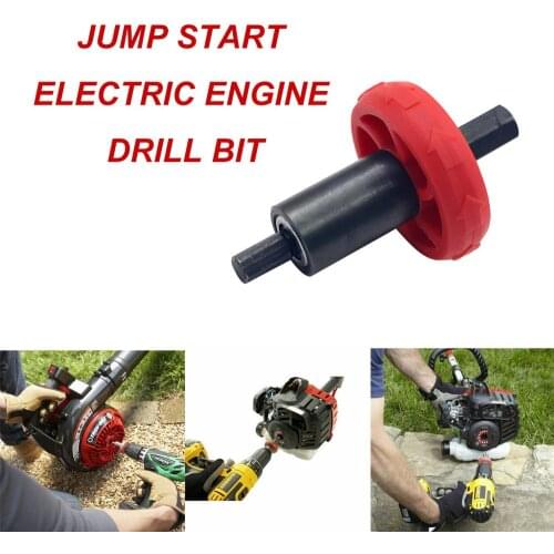 Electric Engine Jump Start Drill Bit Adapter Starter Plug Button for Garden Lawn Mower String Trimmer Start Drill