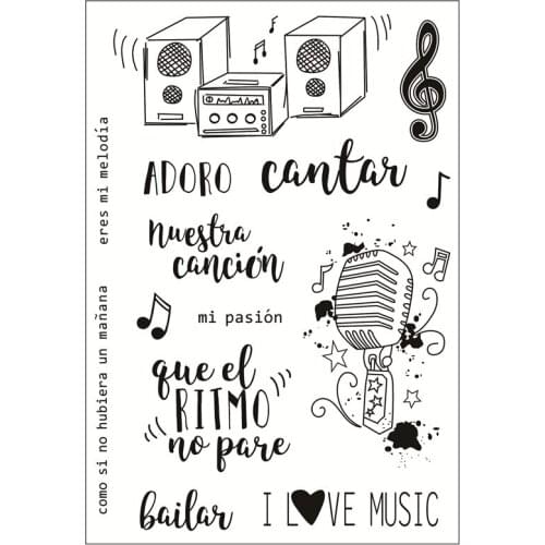 Spanish Rubber Silicone Clear Stamps for Scrapbooking Tampons Transparents Seal Background Stamp Card Making Diy