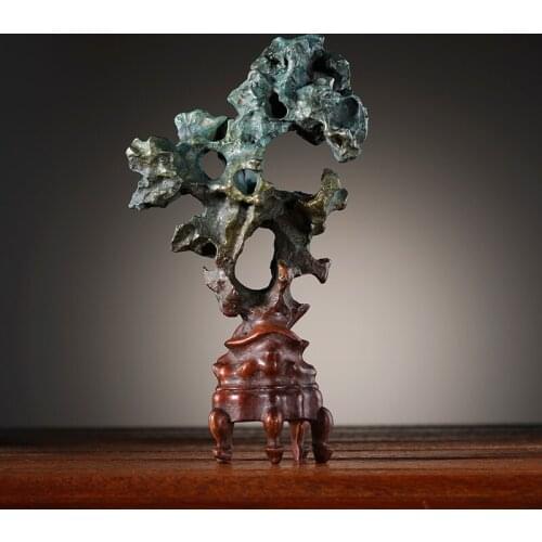 Pure Copper Colorful Chinese Style Taihu Stone Ornaments Art Crafts Boss Friends Elder Gifts New Home Table Decoration Model