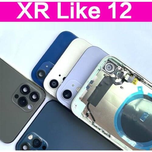 Battery Cover For iphone XR into 12 iphone XR into iPhone 12 Housing XR Lite 12 Housing High Quality Back Cover cable +Tools