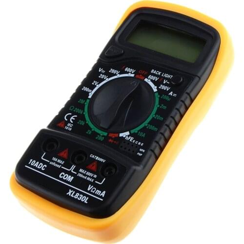 MrY Portable Digital Multimeter Backlight AC/DC Ammeter Voltmeter Ohm Auto Tester Meter XL830L Handheld LCD Multimeter Tools