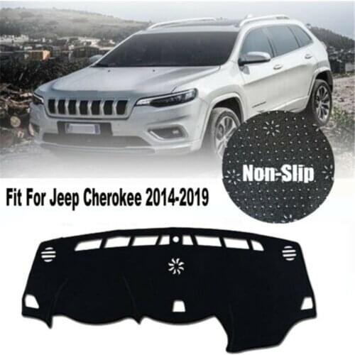 Car Dashboard Cover Pad For Jeep Cherokee 2014-2019 Anti-Slip Dashboard Carpet Sunshade Dashmat Protective Cape Rug Accessories