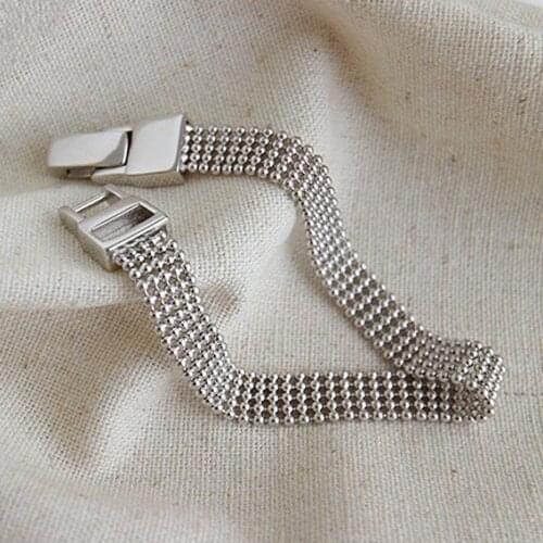 2020 new real pure S925 Silver Bracelet for Women Round Beads Multi-layer Beads Female Bracelet Personalized Woman Bracelet