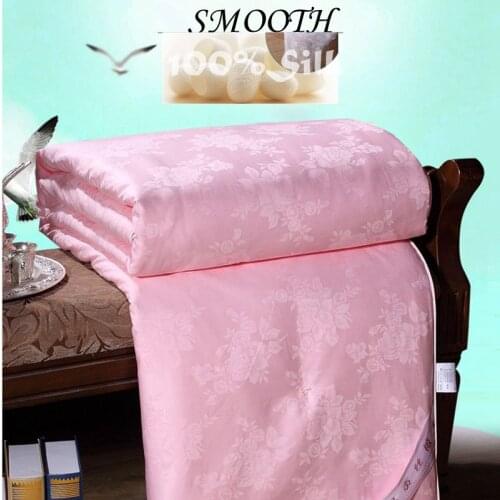 Advanced 100%Mulberry Silk Blanket Autumn Winter Silk Quilt Applique Handmade Process Silk Comforter Satin Jacquard Cotton Cover