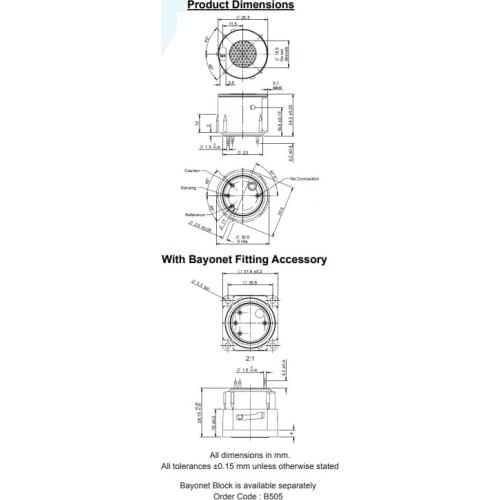 Carbon Monoxide (CO) Gas Sensor AB526-W0A 5F CiTiceL