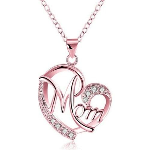New Hot Love Mom Necklace Jewelry MUM Letters Heart Pendant Necklace Mother Day Gift SMR88
