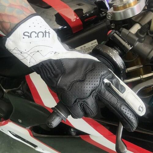2019 New retro style locomotive sheepskin motorbike gloves Punched breathable spring non-slip racing motorcycle gloves glove
