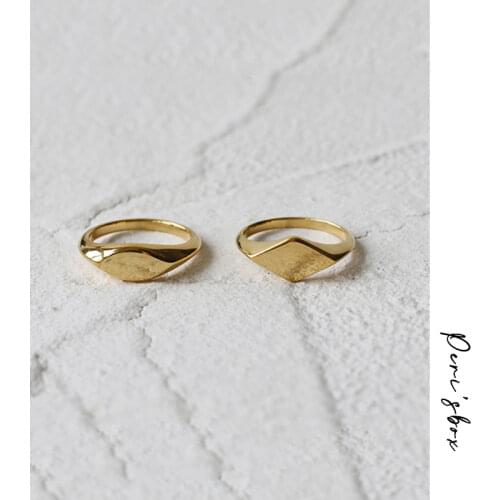 PerisBox 2 Designs Oval Horse Eye Rings Rhombus Geometric Rings for Women Titanium Steel Minimalist Jewelry 2020