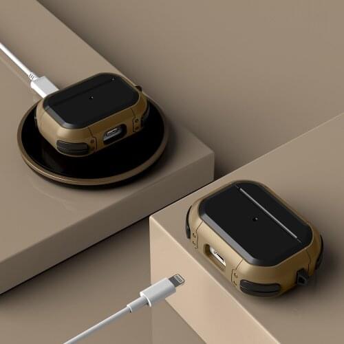 Luxury armor funda for airpods pro cases PC and TPU Wireless Bluetooth headset accessories cover for air pods 3 case with hook