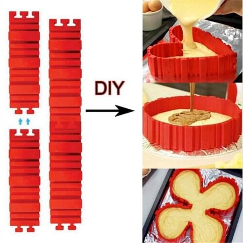 4Pcs/set DIY Puzzle Silicone Mold Bread Cake Pan Cake Moulds Magic Cake Molds Multi Style Silicone Form Baking Tool