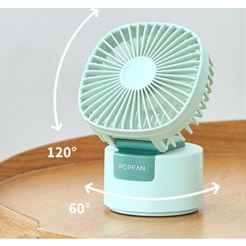 Folding Fan Handheld Large Wind Mute Office Desk Student Portable USB Desktop Shaking Head Small