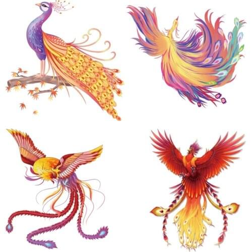 Appliques on clothes Divine bird Phoenix Clothing thermoadhesive iron on patches transfers heat transfer stickers custom patch