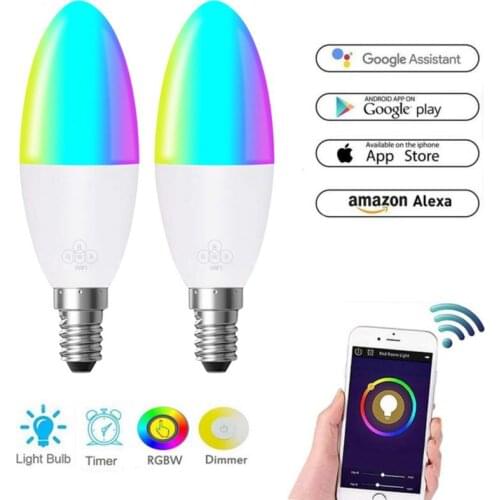 6W Smart Bulb E14/E26/E27/B22 Smart WiFi Candle Bulb Led Lamp Support Alexa Google Home Voice Control Smart Home Smart Life